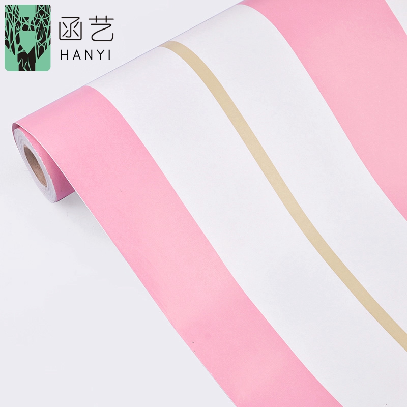 Pink And White Striped Waterproof Self-adhesive Wall - Satin - HD Wallpaper 
