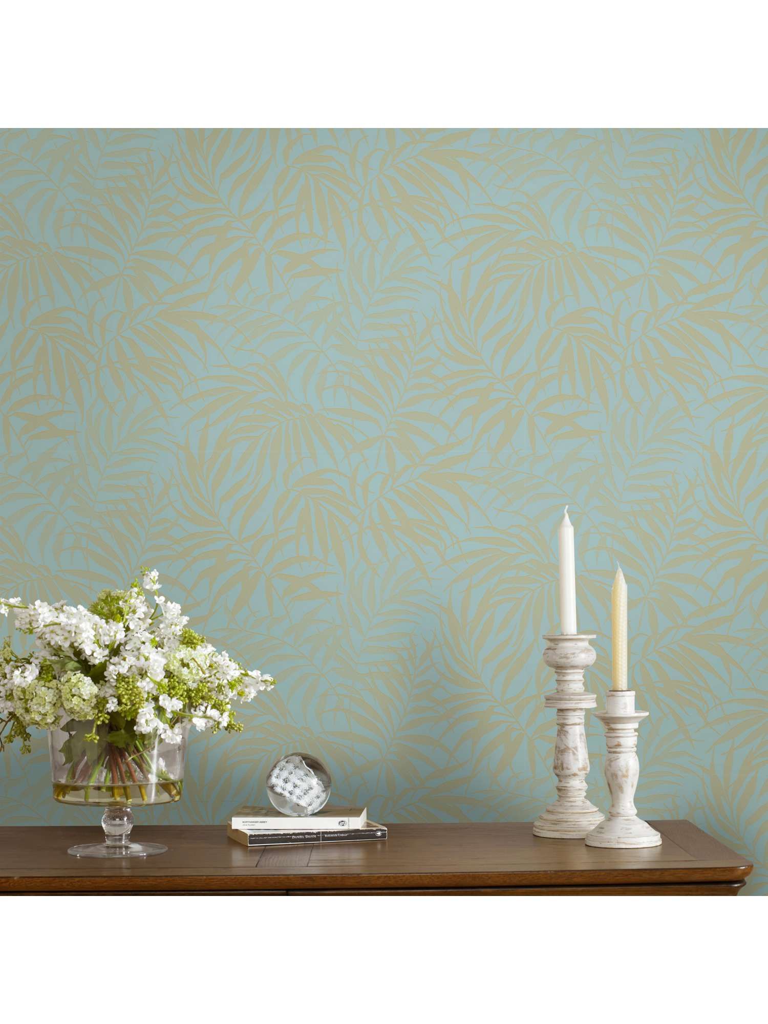 Graham Brown Tropical Aqua & Gold - HD Wallpaper 