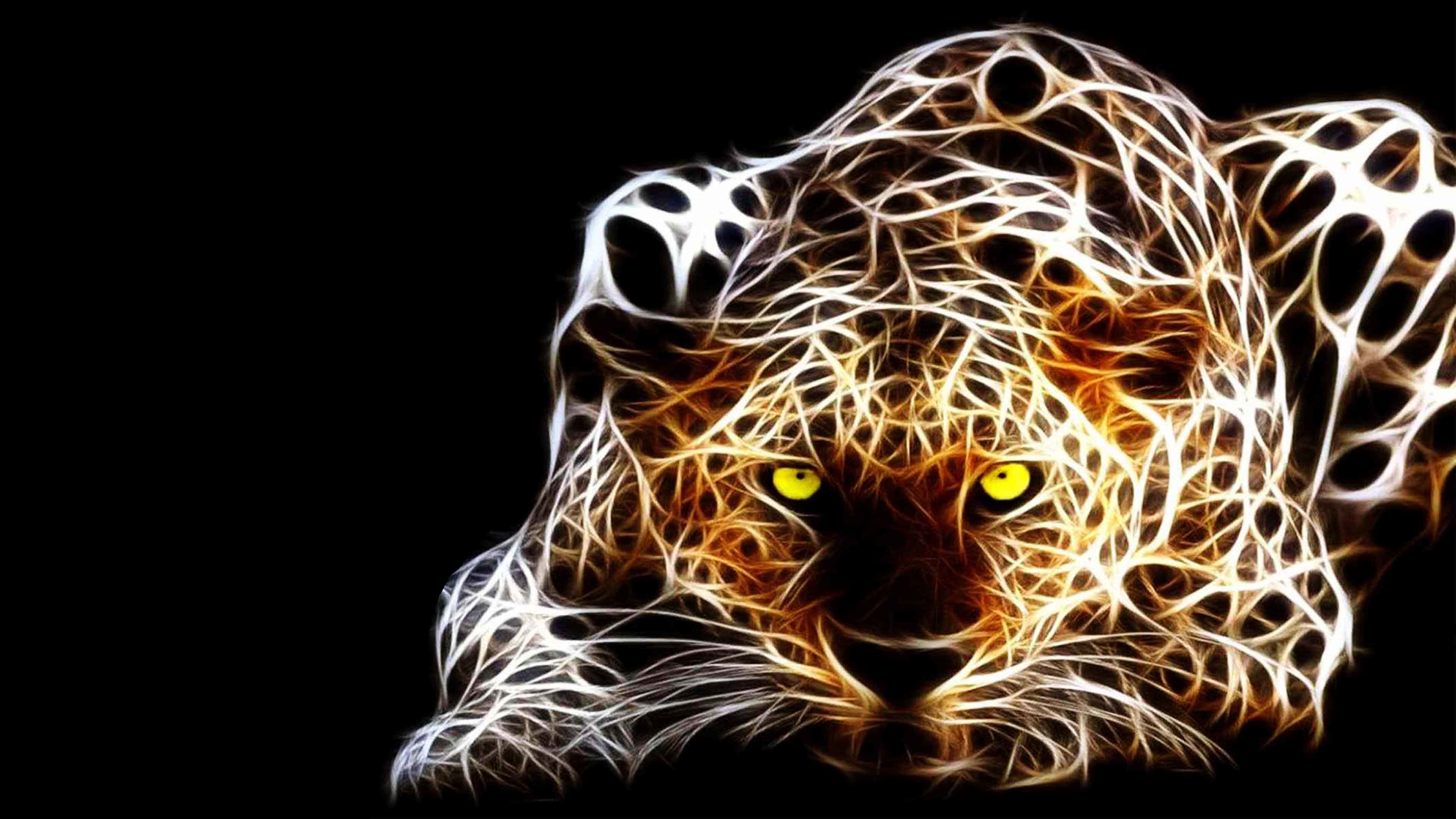 3840x2160, Animated Tiger Wallpapers - Neon Animal Wallpaper Hd - HD Wallpaper 