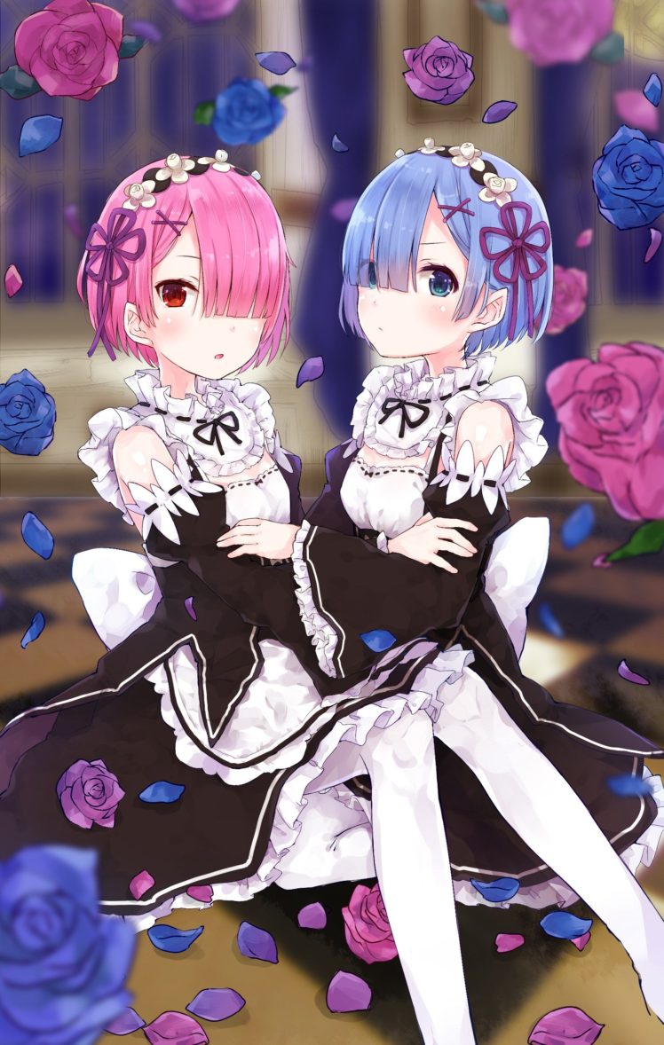 Blue And Pink Hair Anime Girls - 748x1178 Wallpaper Blue And Pink Hair Anime Girls - 748x1178 Wallpaper