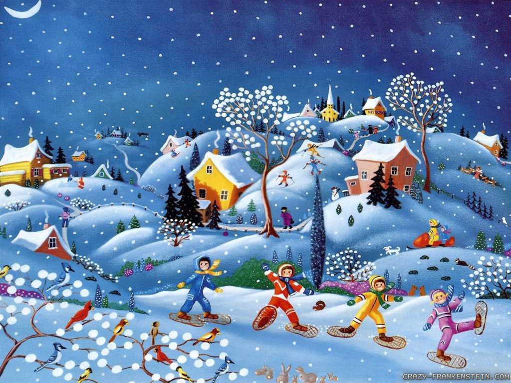 Winter Christmas Wallpapers For Android Animal - Christmas Wallpapers And Kids - HD Wallpaper 
