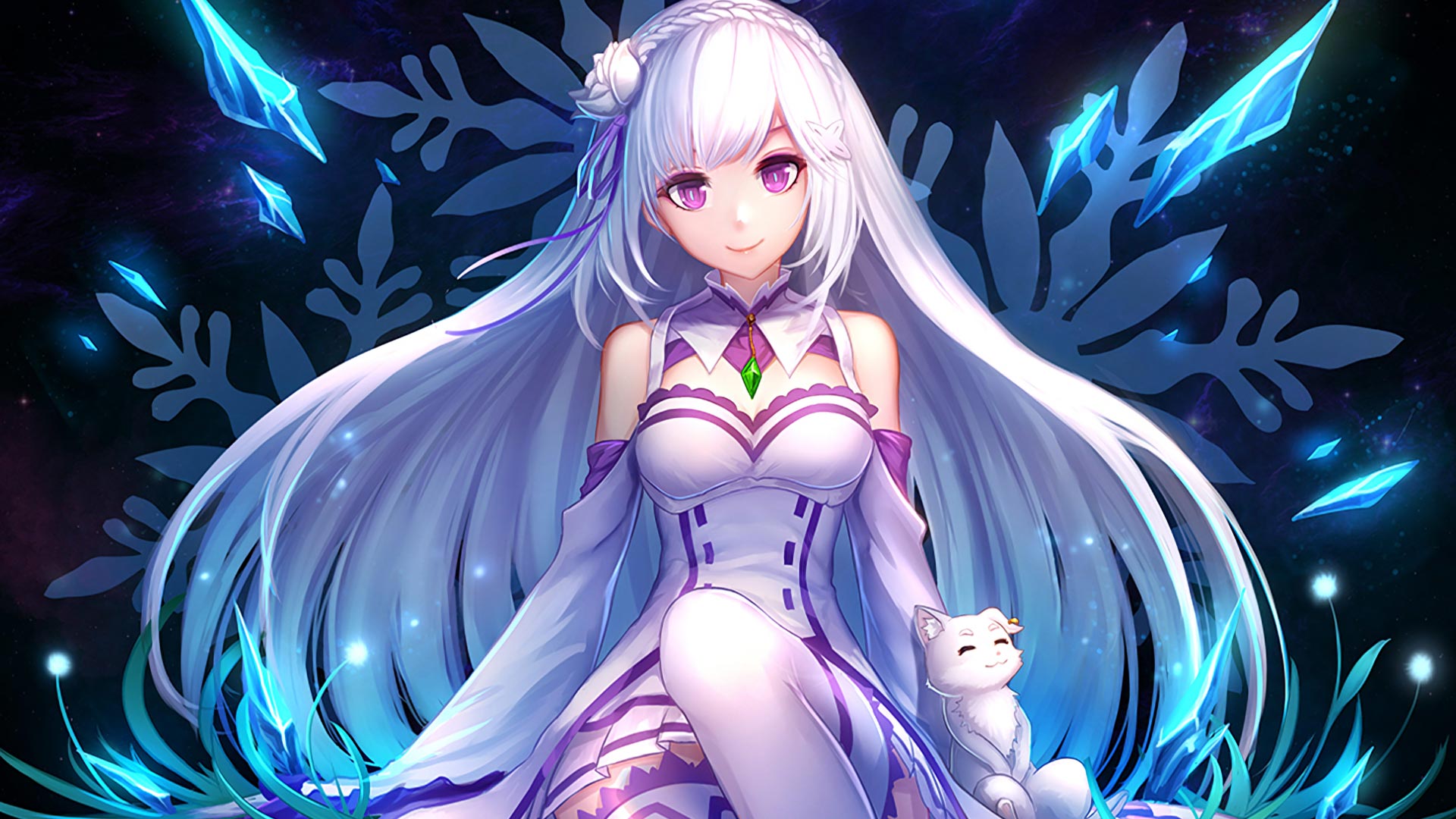 Re Zero Anime Emilia 19x1080 Wallpaper Teahub Io