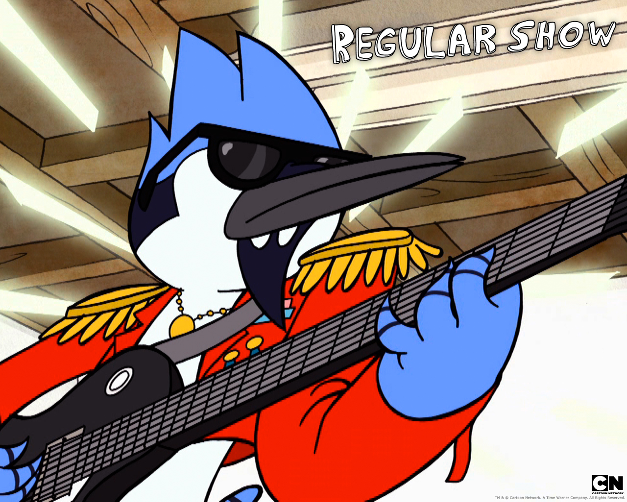 Future Mordecai Regular Show Wallpaper - Regular Show Mordecai Guitar - HD Wallpaper 