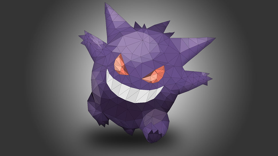 Low Poly Gengar - HD Wallpaper 