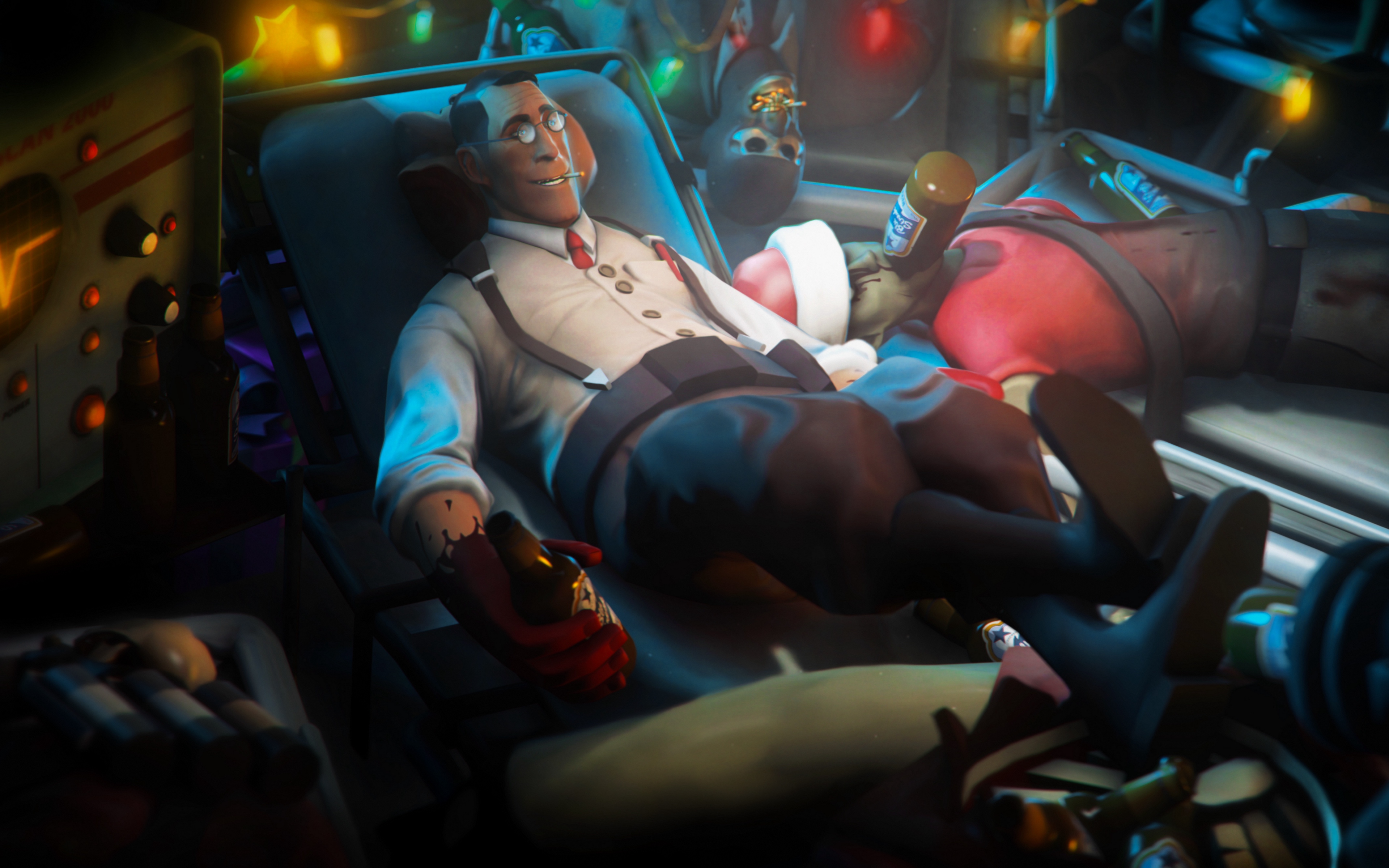 Wallpaper Team Fortress 2, Morgue, Medic - Tf2 4k Background - HD Wallpaper 