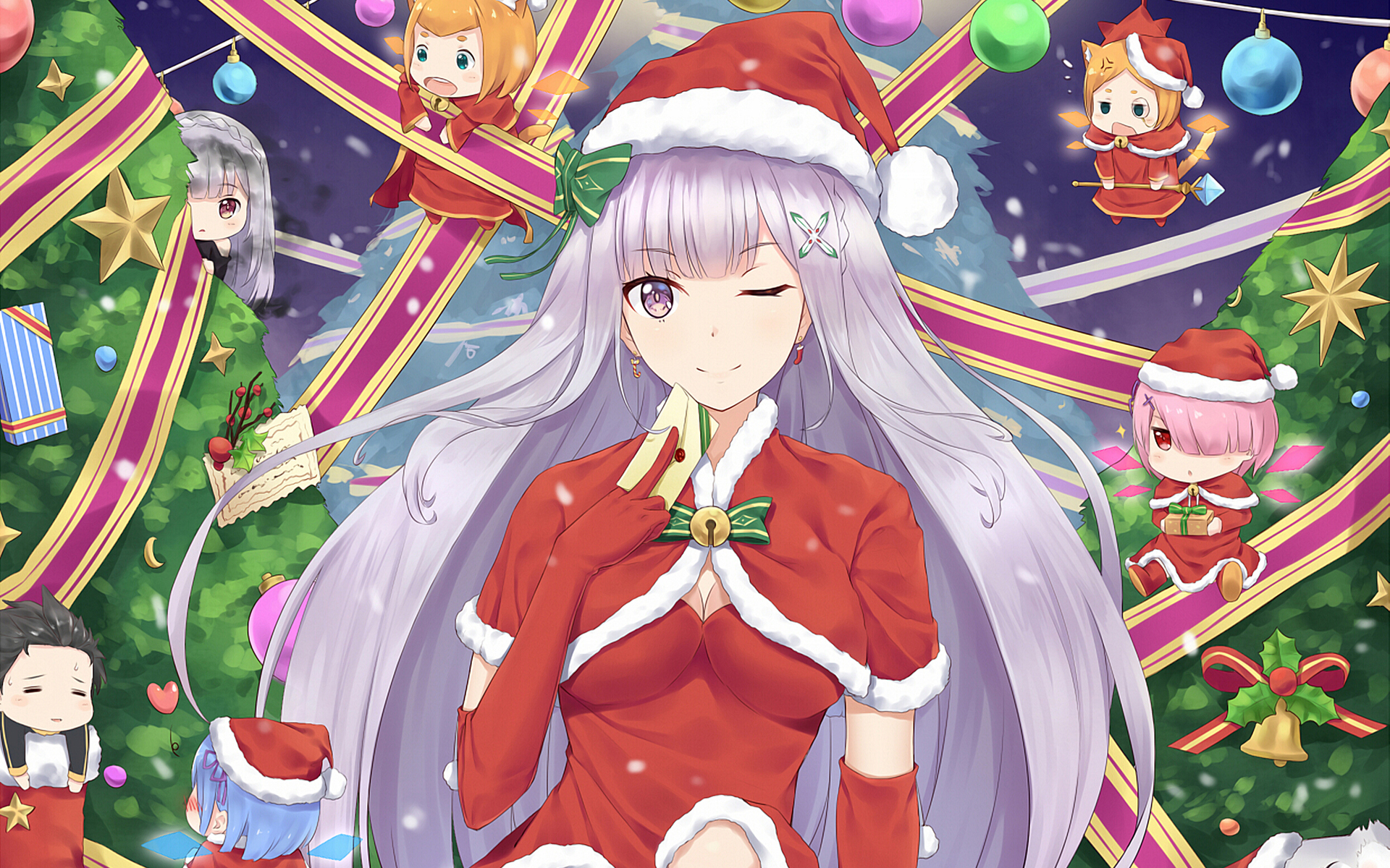 Zero Starting Life In Another World Download Wallpaper - Re Zero Merry Christmas - HD Wallpaper 