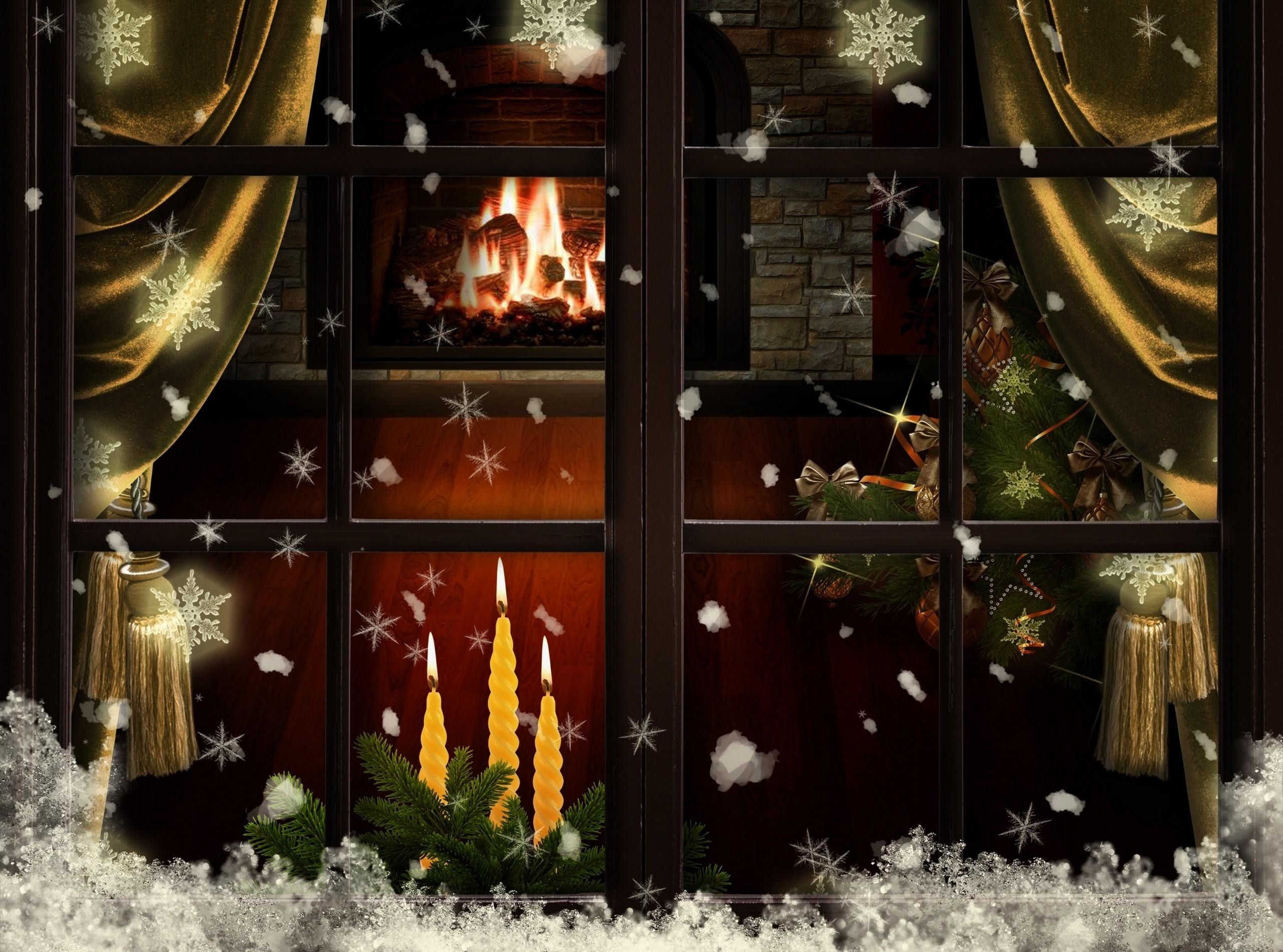 Download Original 
 Data-src /w/full/5/7/3/75816 - Hd Christmas Fireplace - HD Wallpaper 