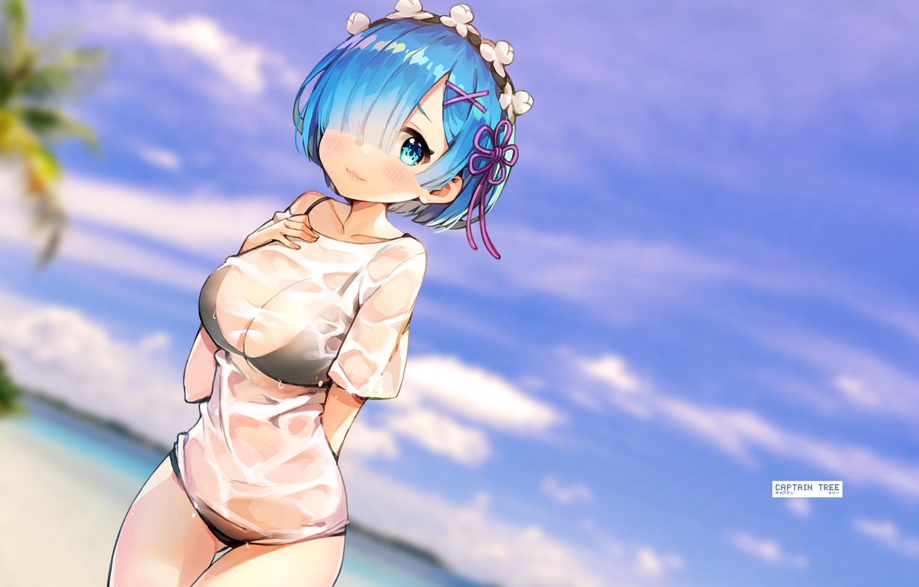 Photo Wallpaper Beach, Girl, Retouching, Rem, Re - Cartoon - HD Wallpaper 