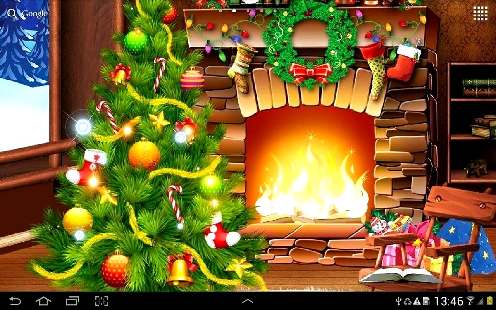 Christmas Live Wallpaper Pc Postimage Co Christmas - Christmas Background With Fireplace Cartoon - HD Wallpaper 