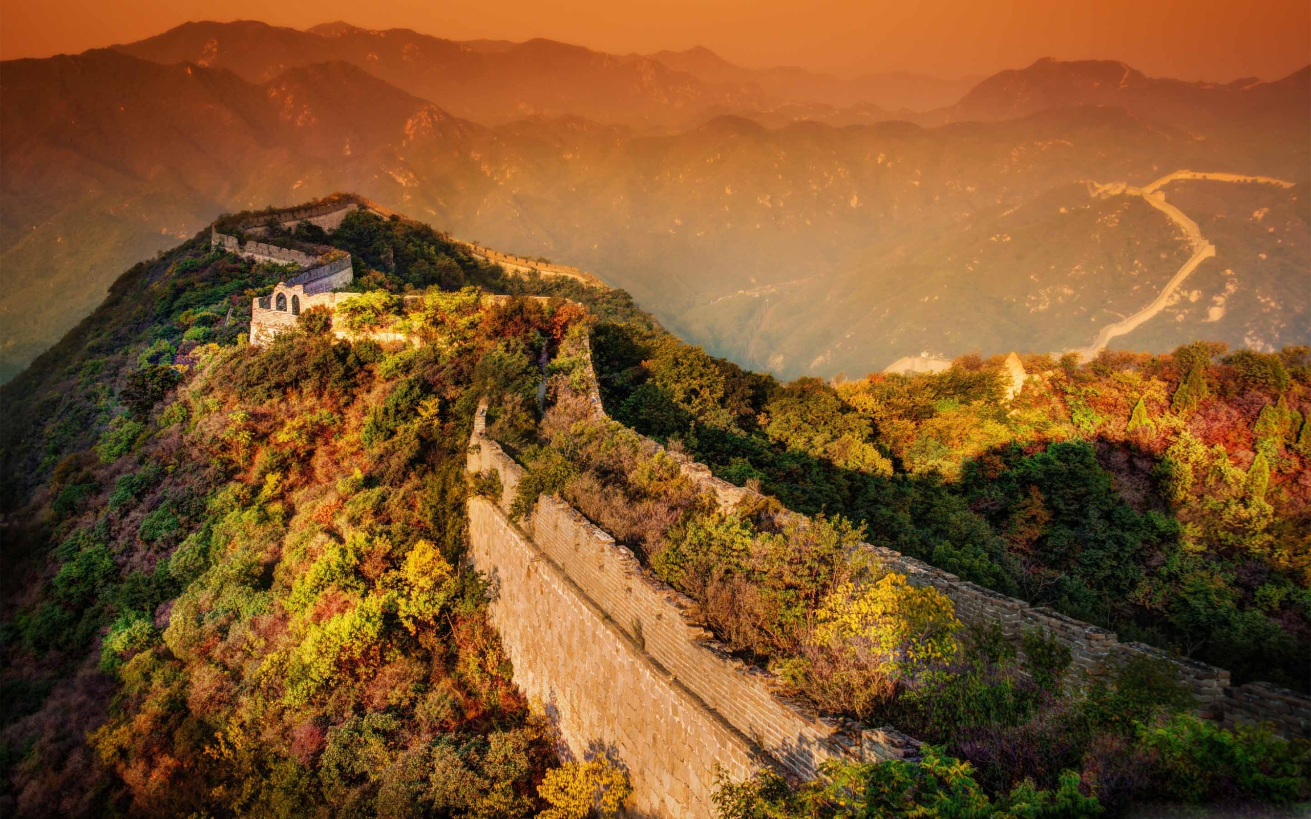 Great Wall Of China Wallpaper Sunset - HD Wallpaper 