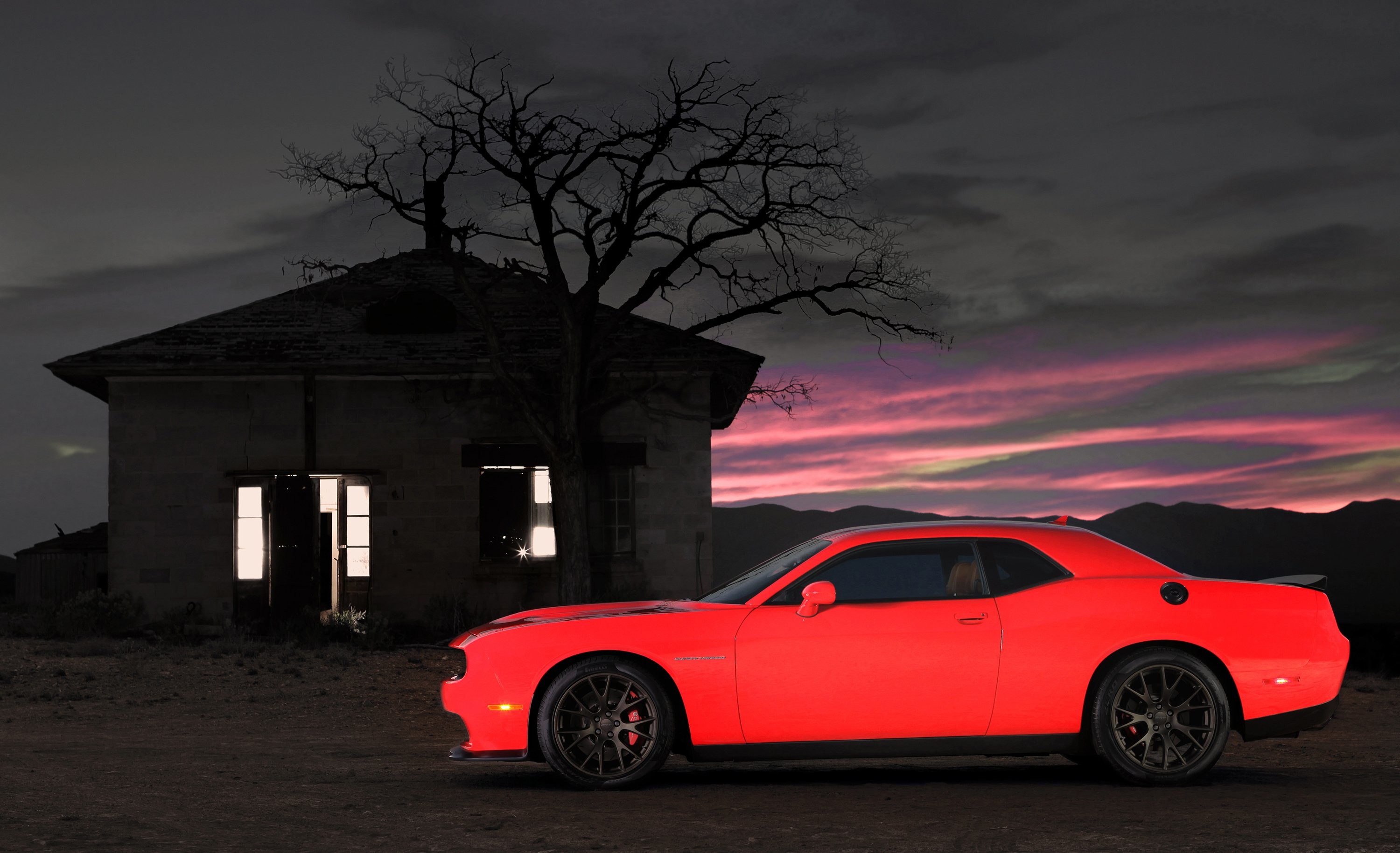 3000x1829, Dodge Challenger Srt Hellcat Wallpaper - Dodge Challenger Srt Hellcat Side View - HD Wallpaper 