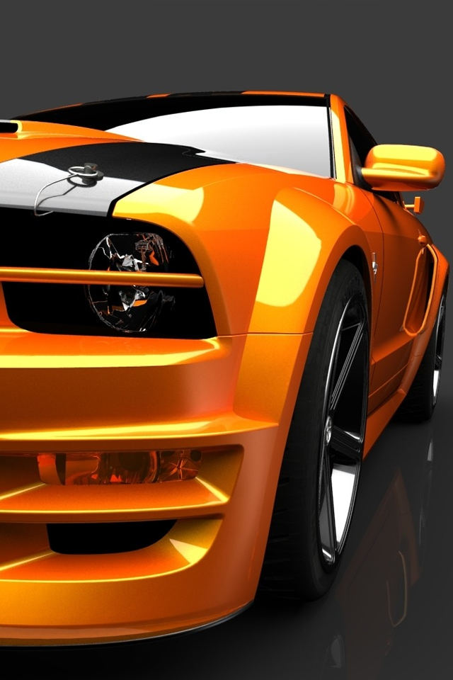 Orange Mustang Iphone 4s Wallpaper - Full Hd Mustang Iphone - HD Wallpaper 