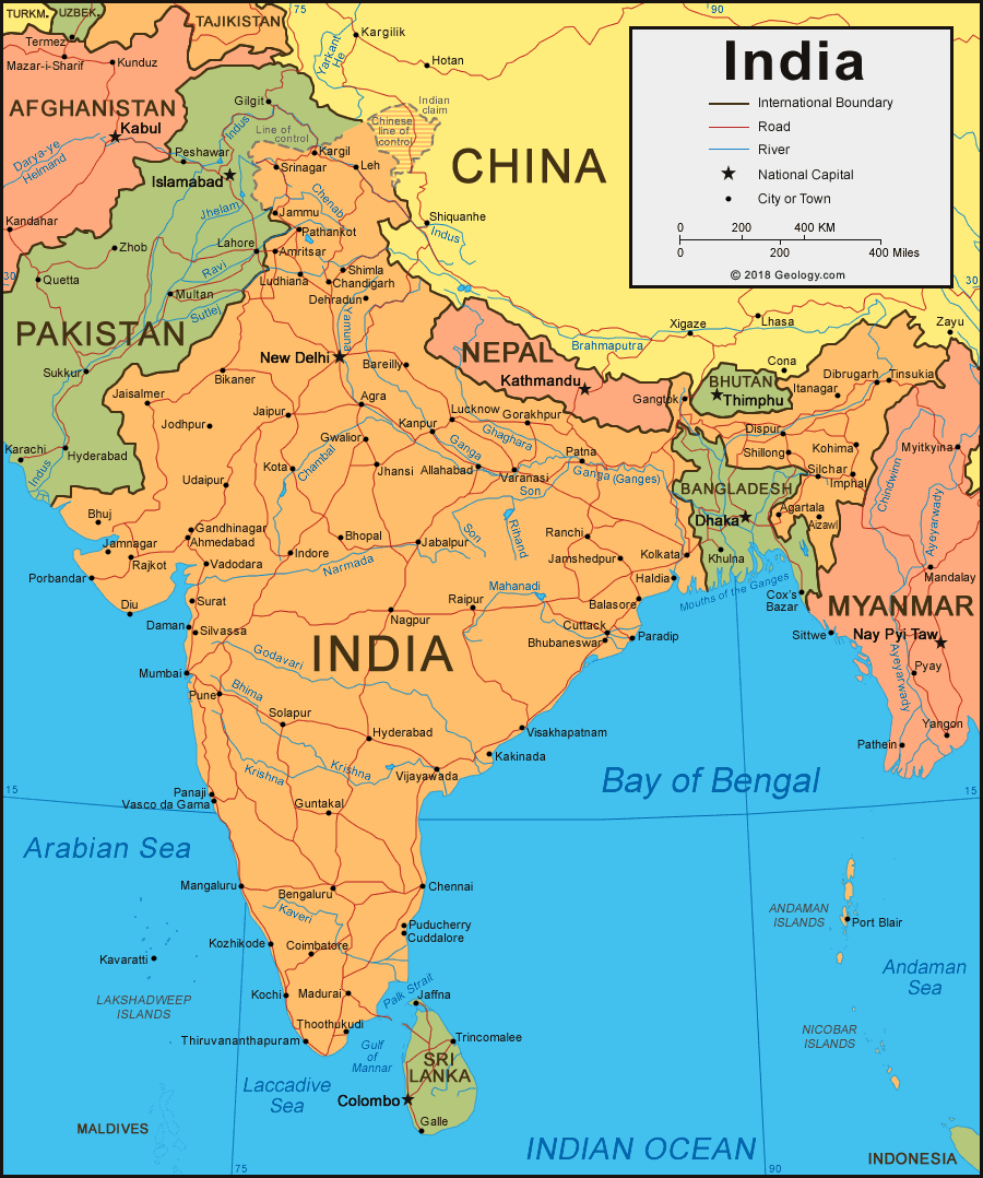 India Political Map - Chin India Political Map - HD Wallpaper 