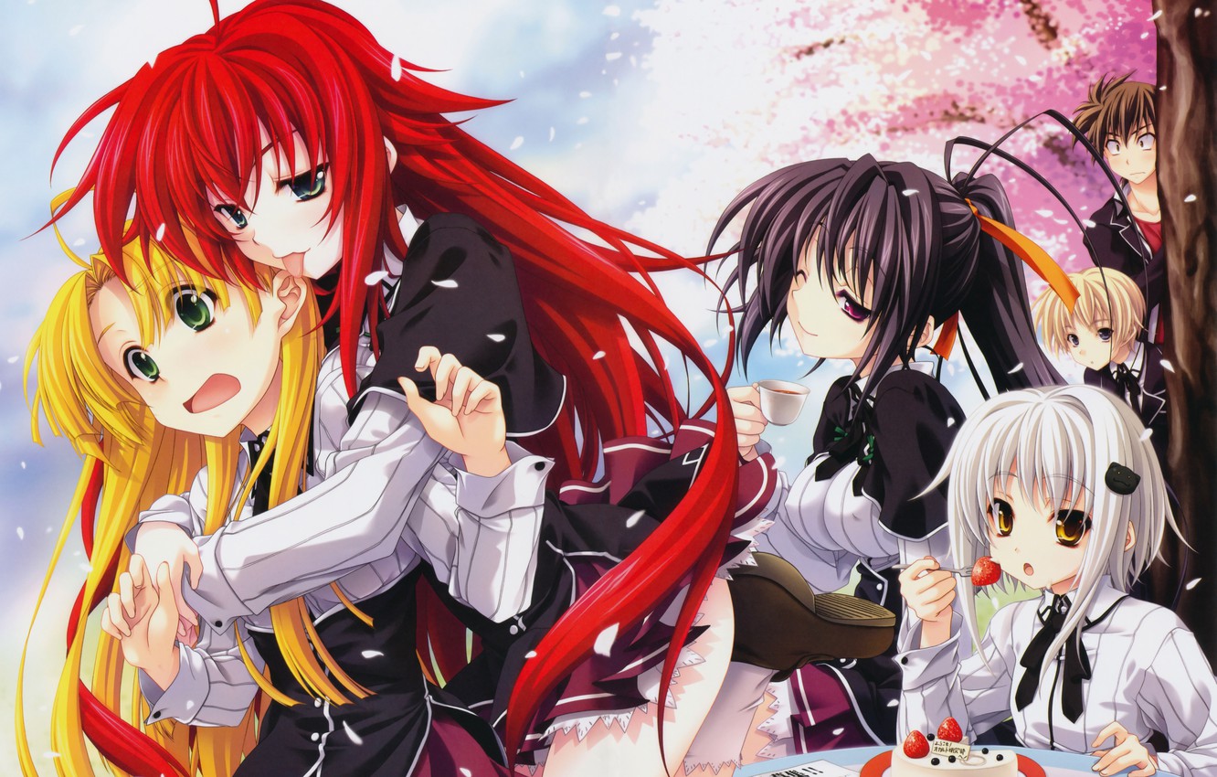 Photo Wallpaper Language, Girls, Anime, Petals, Sakura, - High School Dxd Season 5 - HD Wallpaper 