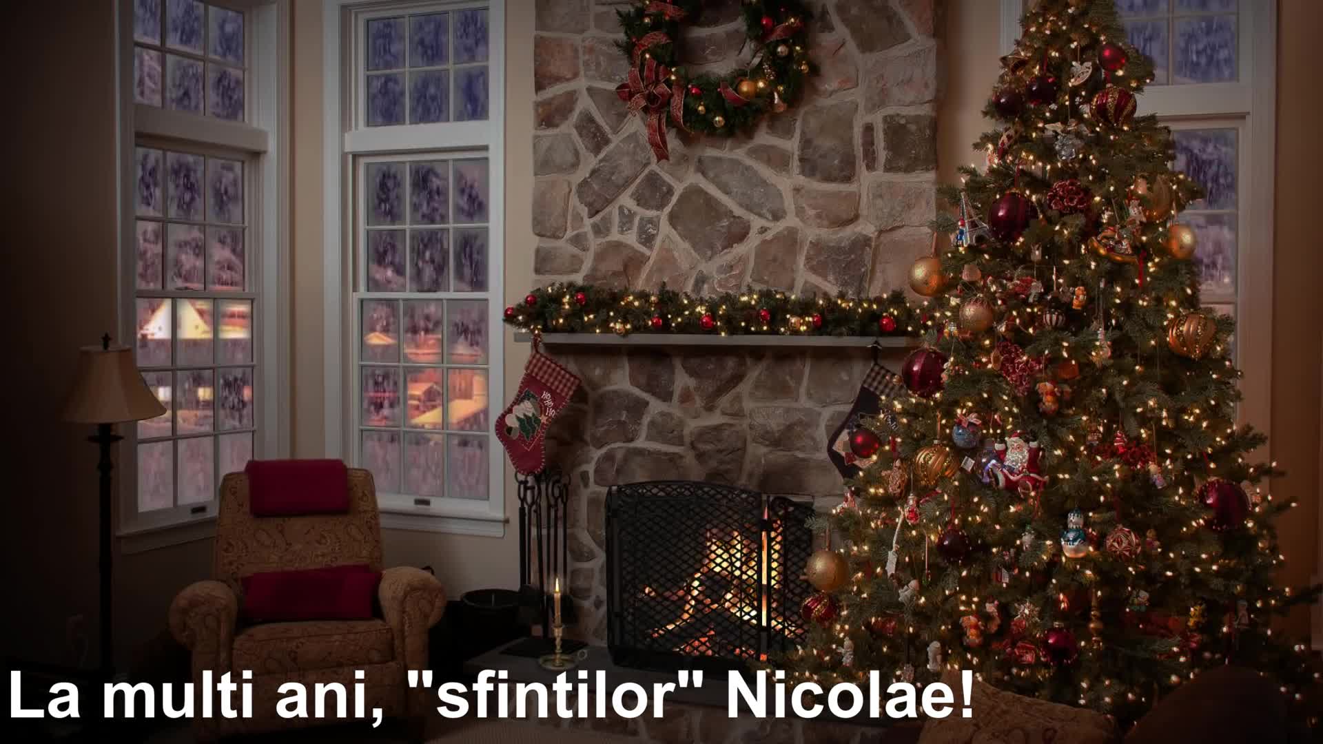 Happy Christmas Fireplace Snow - HD Wallpaper 