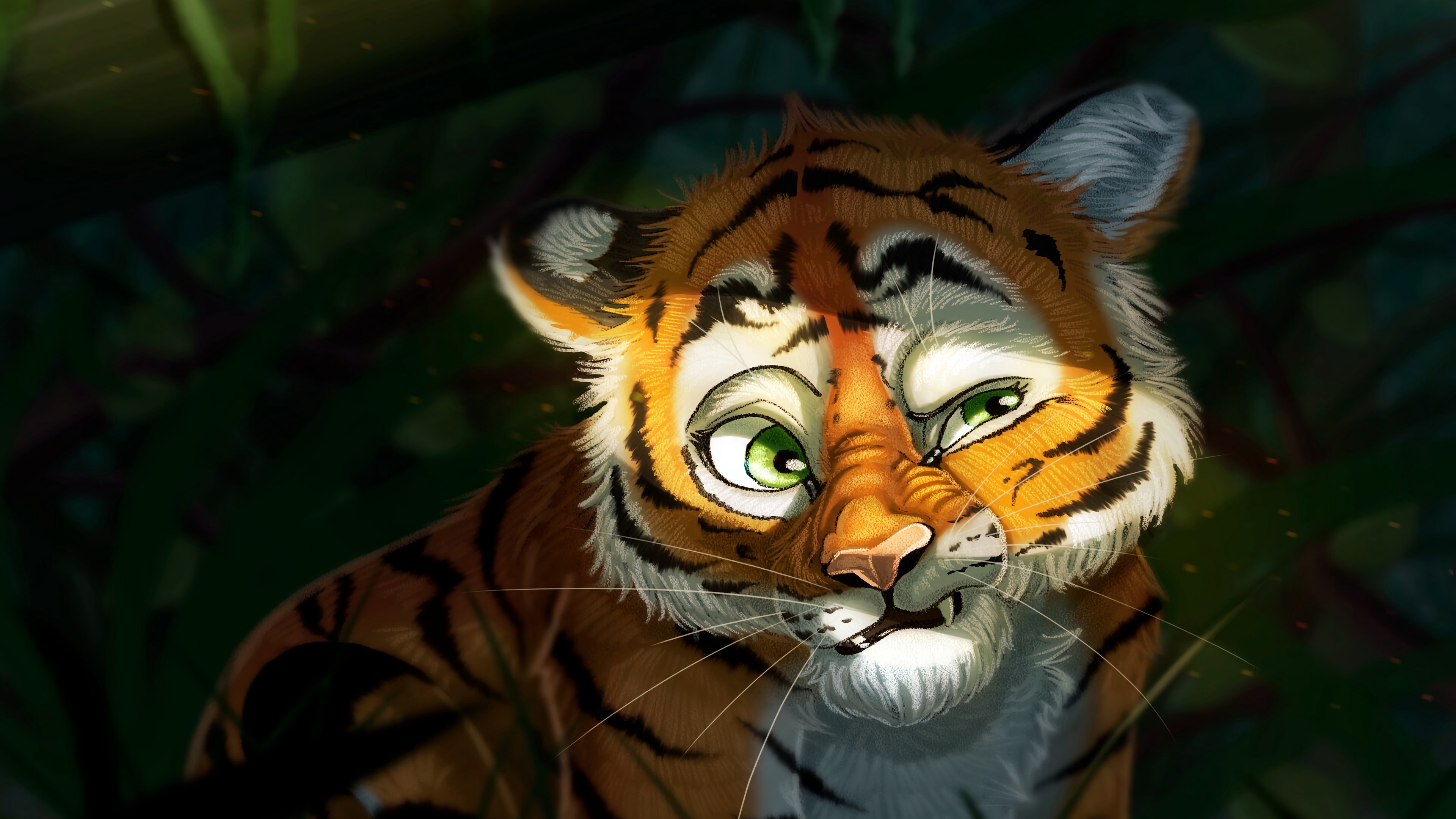 Wallpaper Tiger Cub, Art, Emotions, Tiger - Iphone Tiger Wallpaper Download - HD Wallpaper 