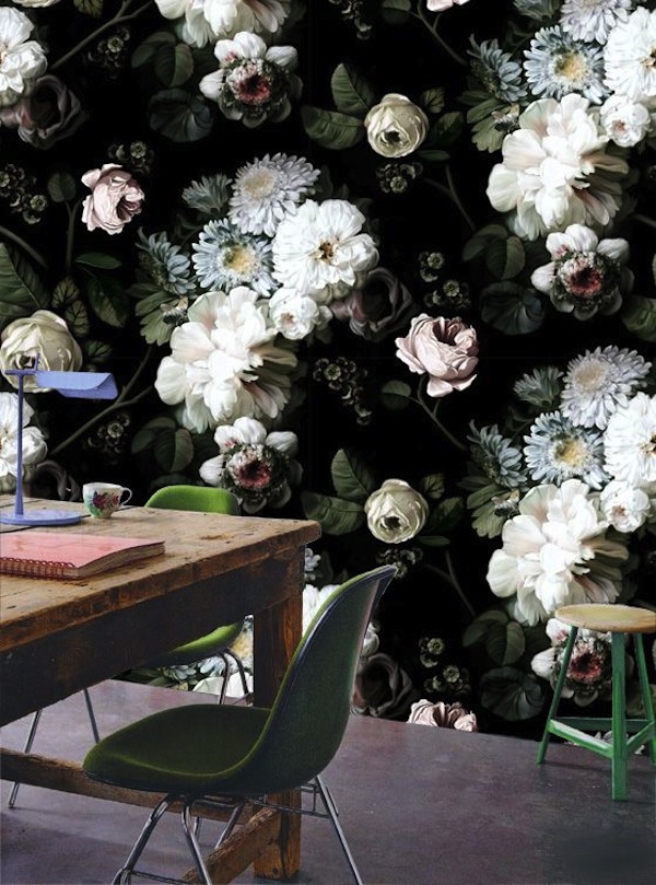 Floral Wallpaper Interior Design - HD Wallpaper 