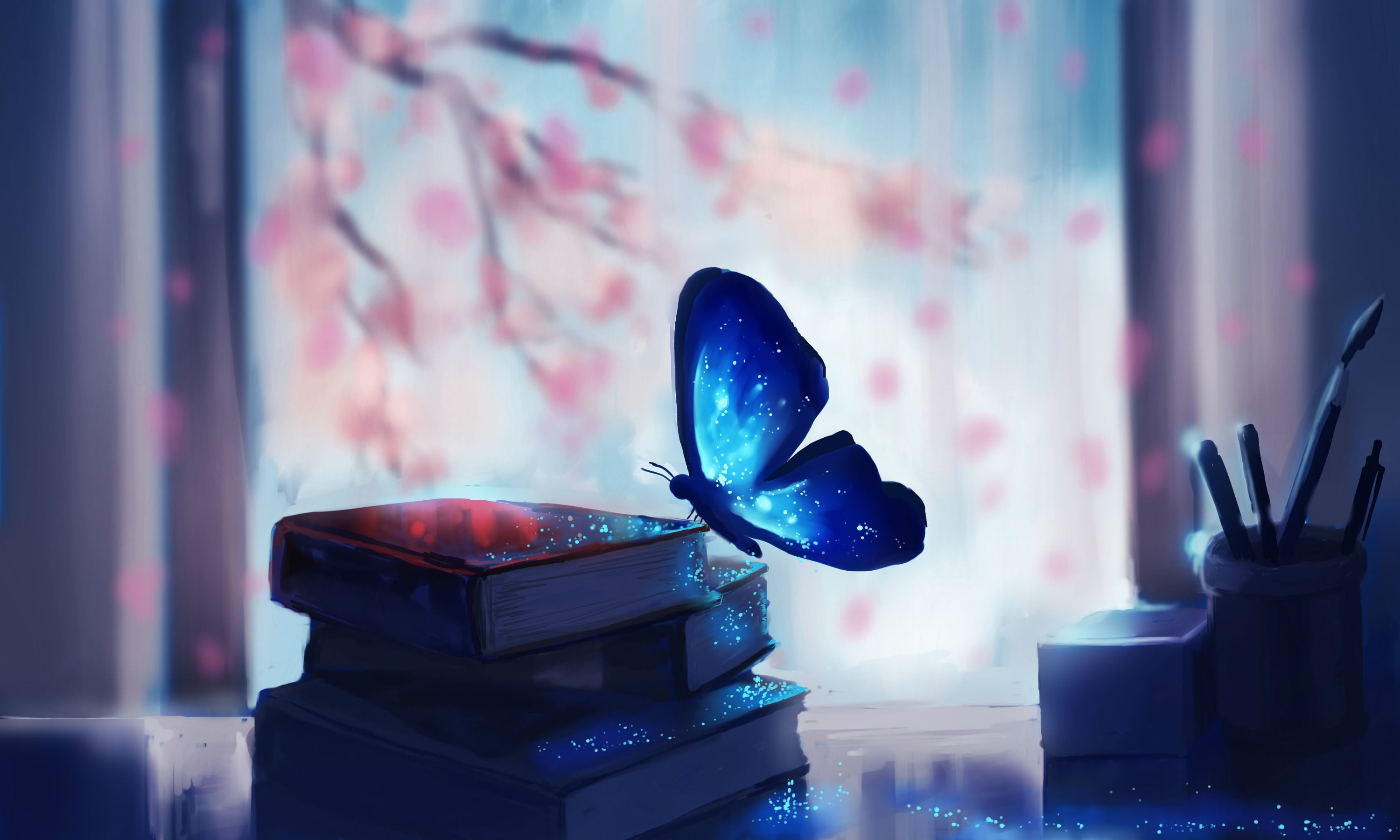 Blue Butterfly 4k - HD Wallpaper 