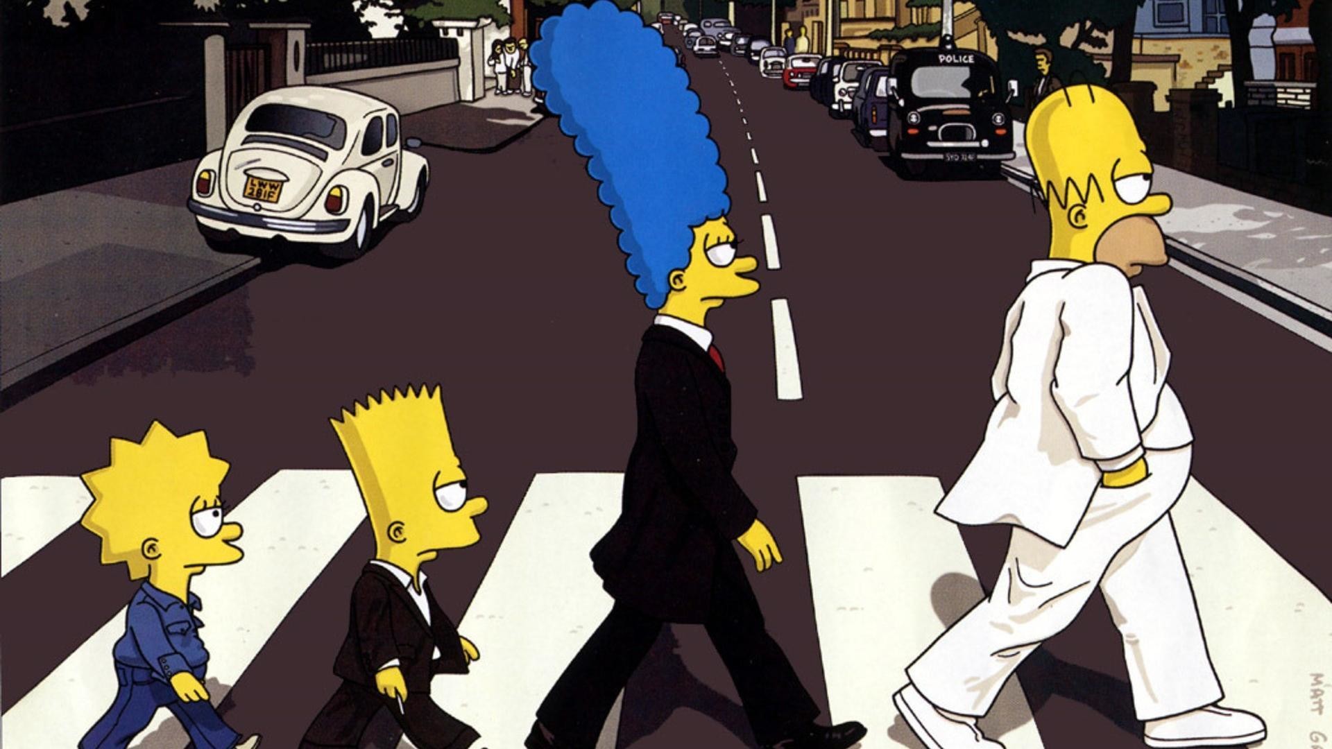 Abbey Road Hd Wallpaper - Simpsons Wallpaper Beatles - HD Wallpaper 