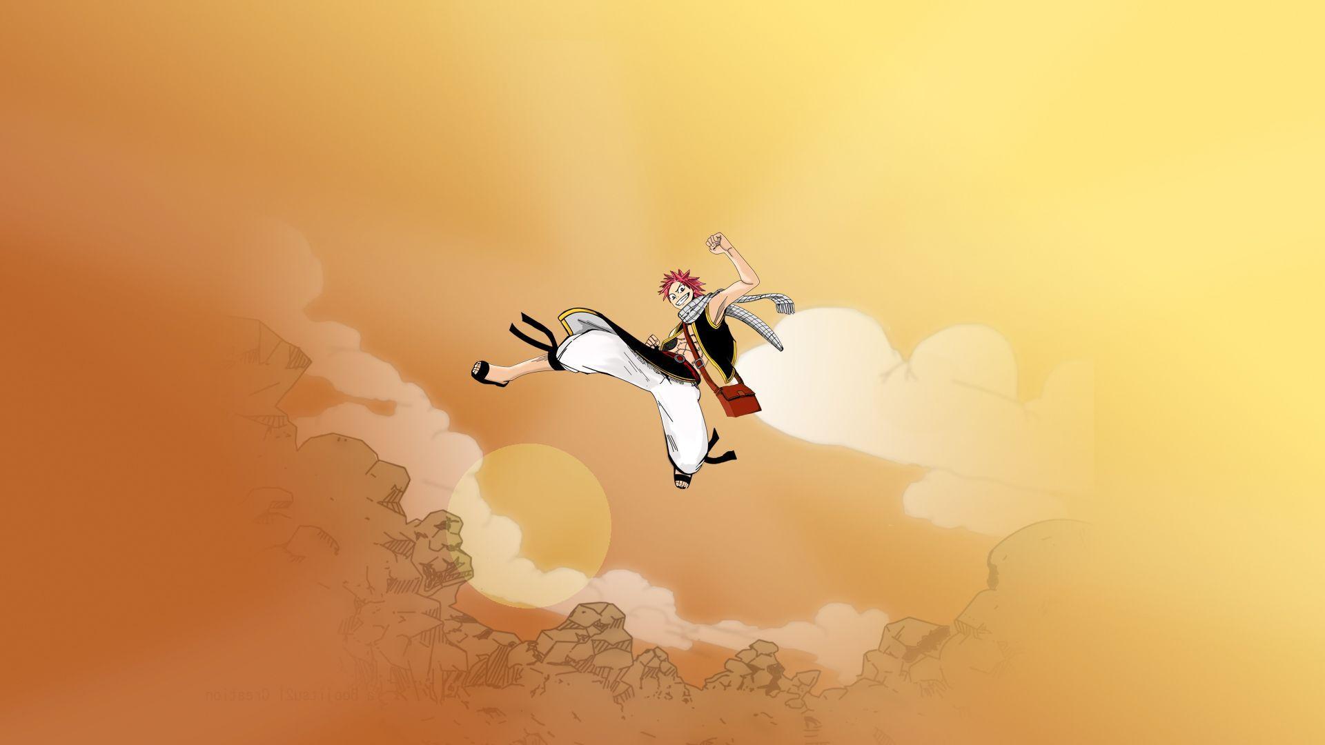 Natsu Dragneel Kicking In The Air - Natsu Dragneel Kicking - HD Wallpaper 