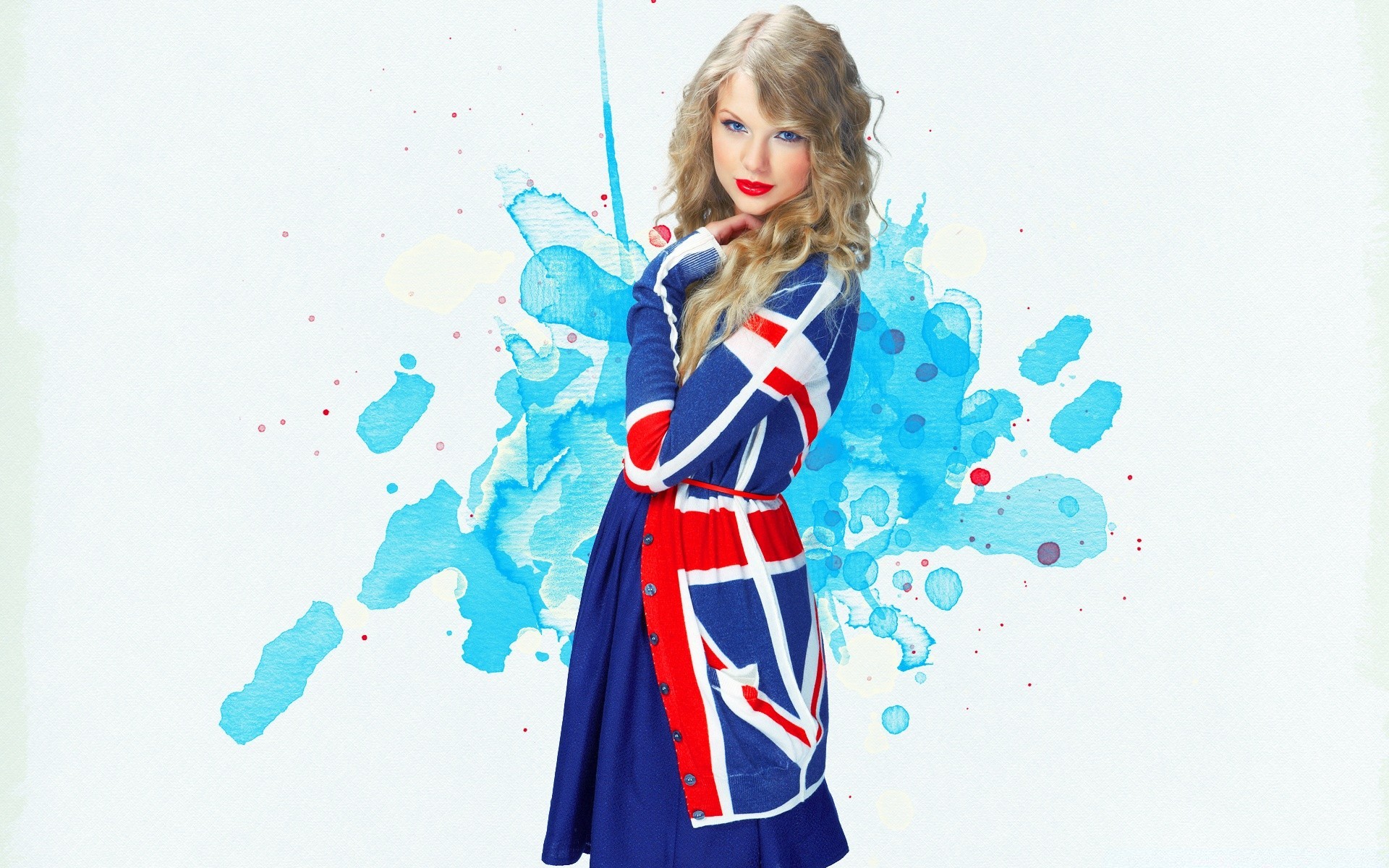 Music Winter Girl Woman Adult One Portrait Christmas - Taylor Swift British Flag - HD Wallpaper 
