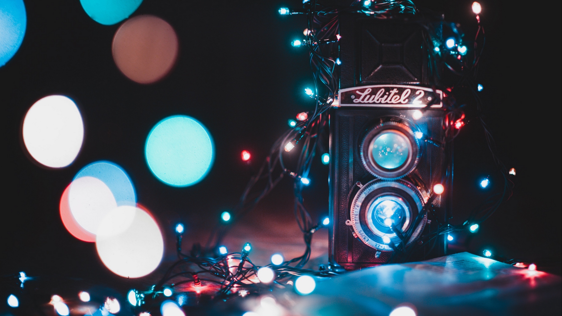 Wallpaper Camera, Glare, Garland, Bokeh, Retro, Vintage - Light Wallpaper Vintage Effect - HD Wallpaper 