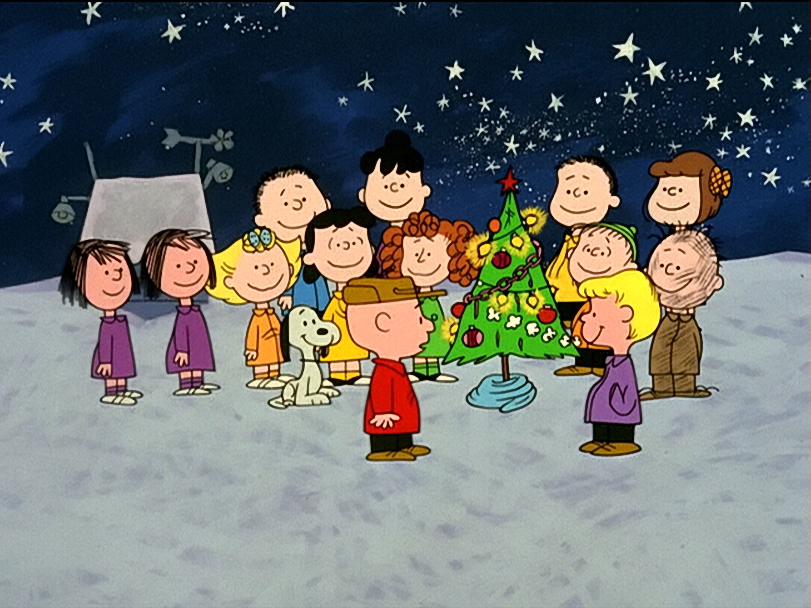 *peanuts Gang Decorated Tree Hd 2700x2025* 
 Data-src - Charlie Brown Christmans Decorations - HD Wallpaper 