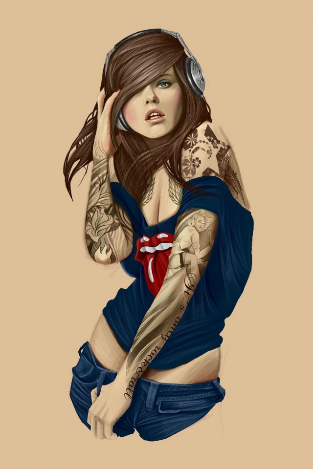 Tattoo Girls Wallpaper Iphone - HD Wallpaper 