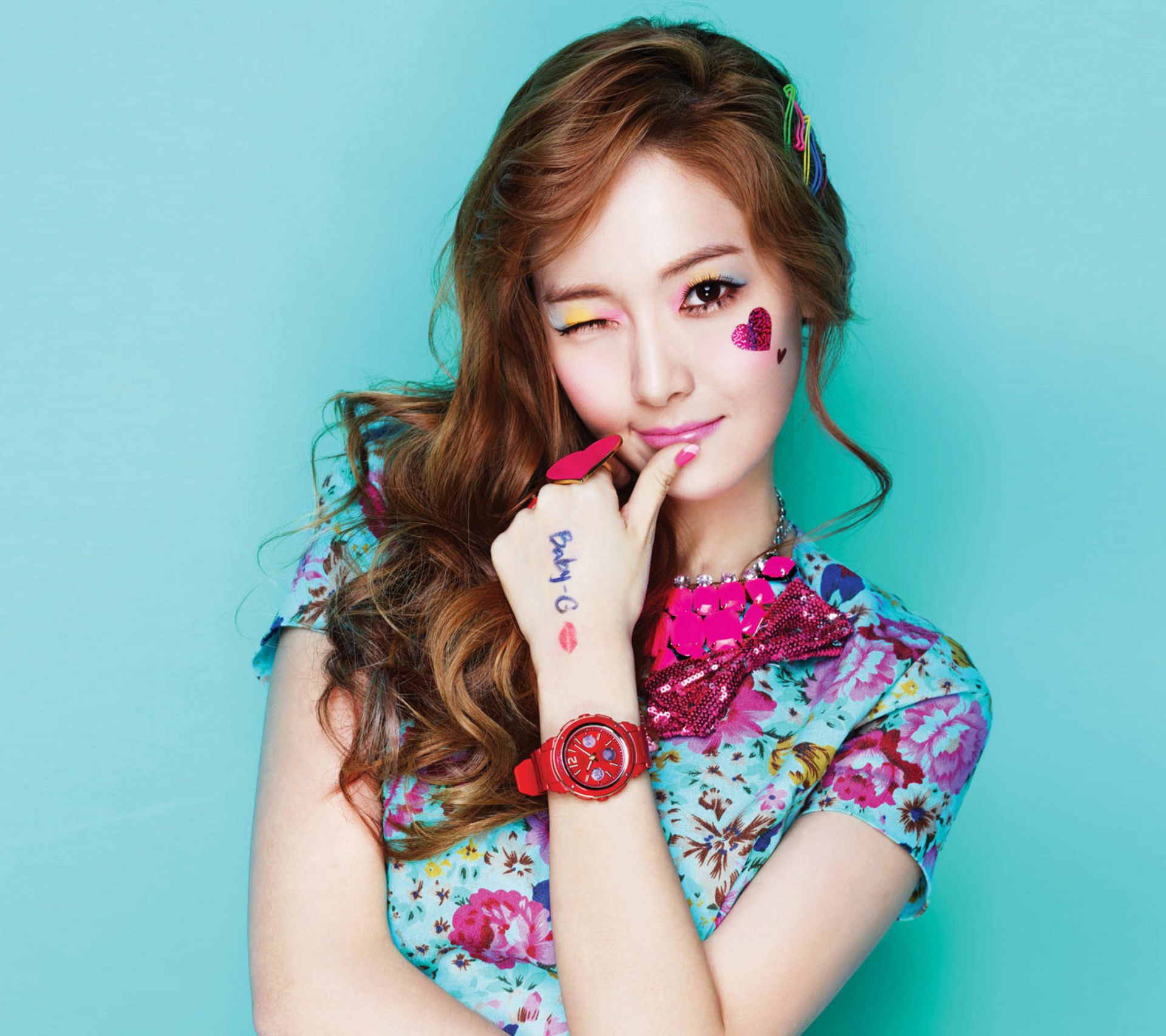 Korean Beautiful Modren Girls Wink Wallpapers Hd - Cute Baby Korean Girls - HD Wallpaper 