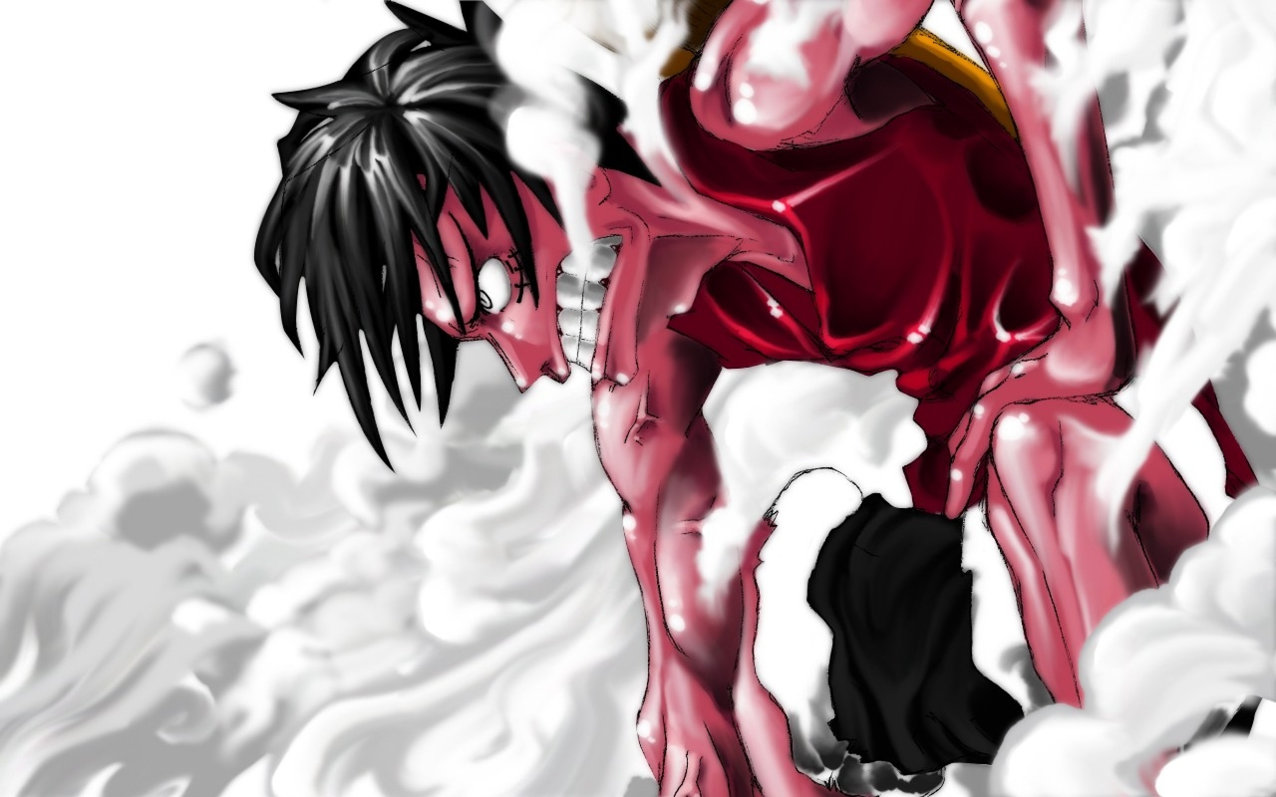 11096) One Piece Luffy Gear Second Hd Background Wallpaper - Luffy Second Gear - HD Wallpaper 