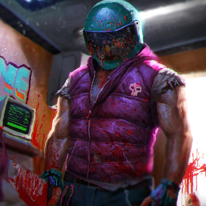 A Hotline Miami Themed Wallpaper Engine - Hotline Miami Jacket And Biker - HD Wallpaper 