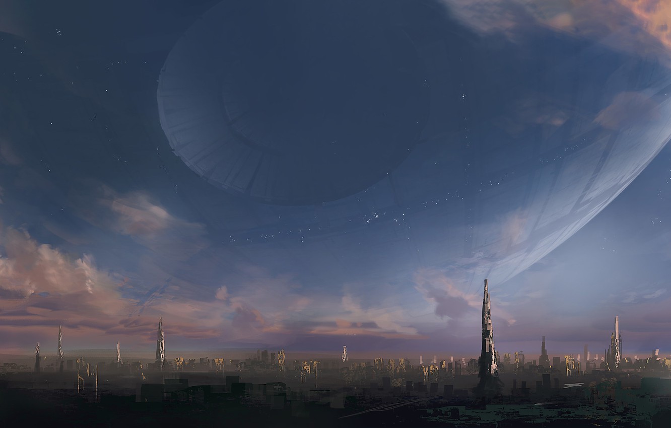 Photo Wallpaper The City, Star Wars, Star Wars, Art, - Звездные Войны Звезда Смерти - HD Wallpaper 