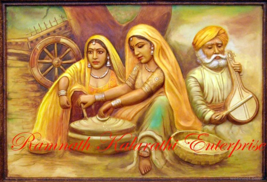 Beautiful Rajasthani Painting - HD Wallpaper 