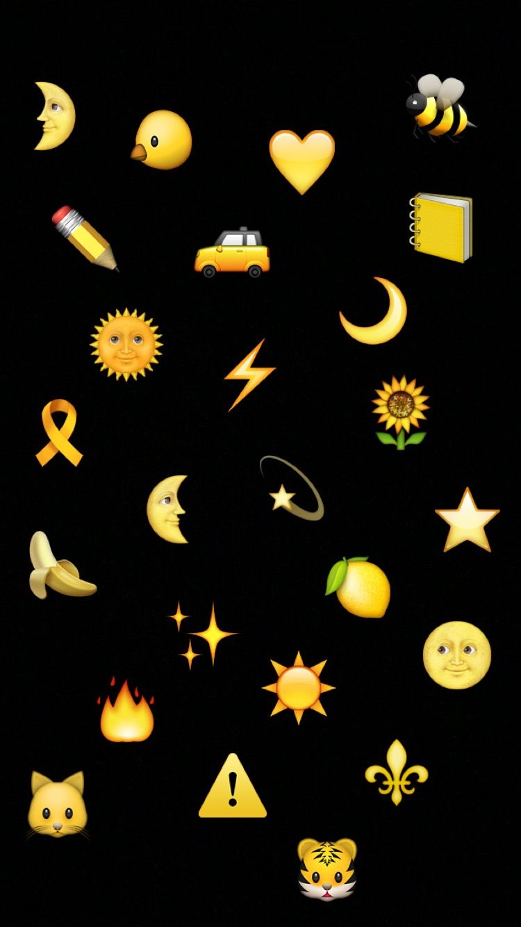 Emoji Iphone Sur Fond Noir - HD Wallpaper 