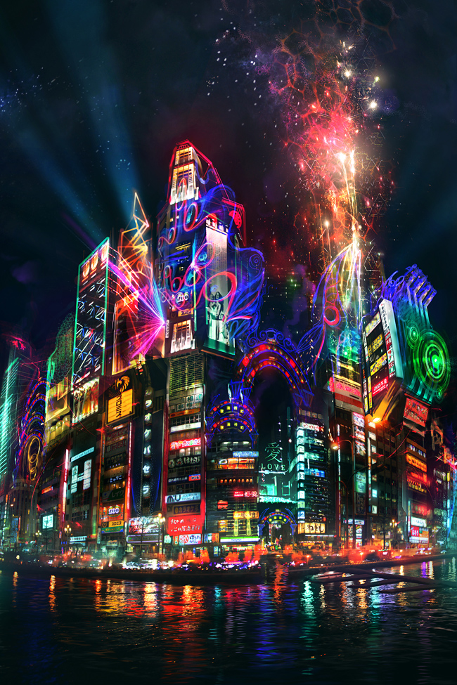 Japan City Concept Art - HD Wallpaper 