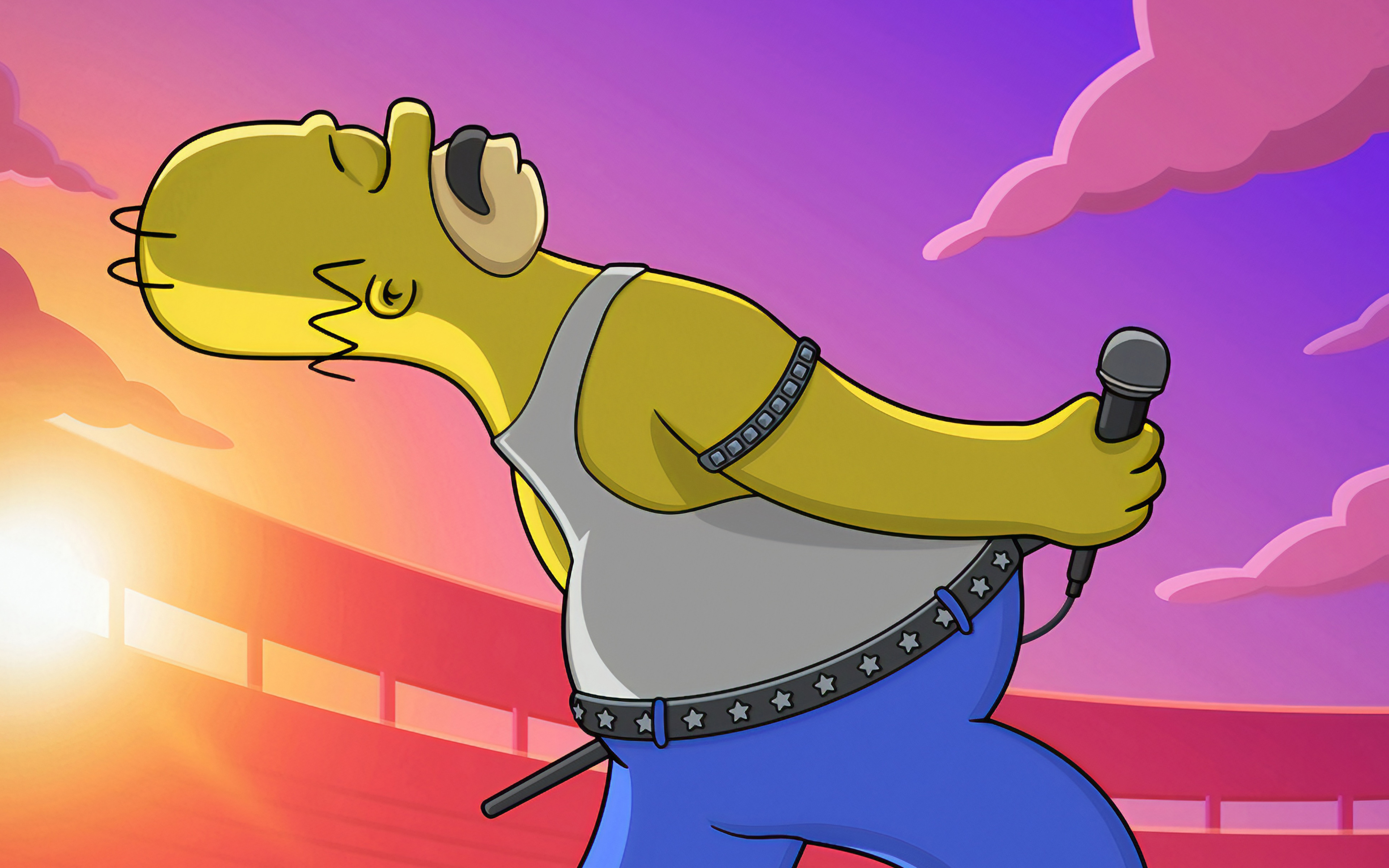 Homer Simpson Freddie Mercury - HD Wallpaper 