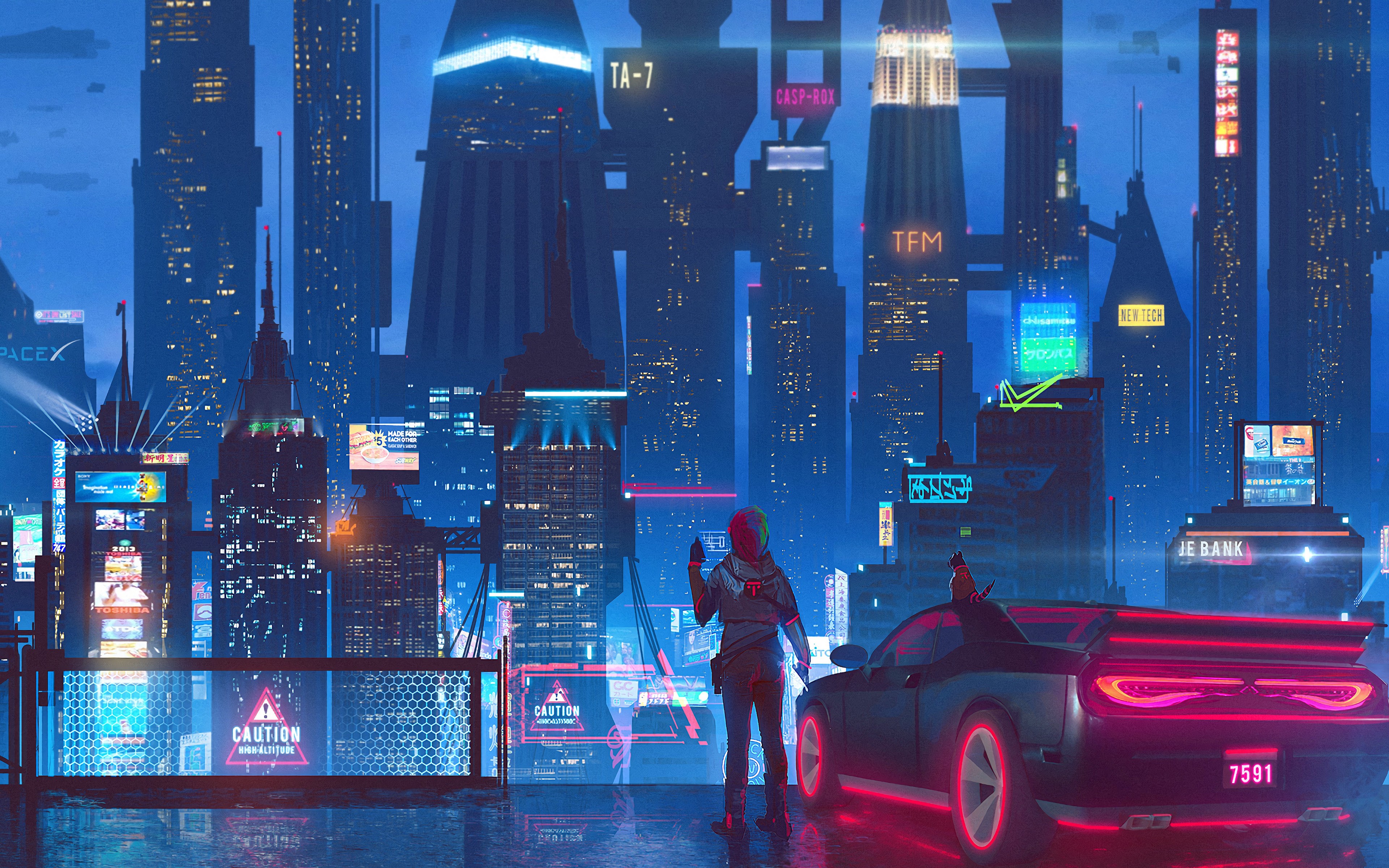Sci-fi, Cyberpunk, City, 4k, - Cyberpunk City Wallpaper 4k - HD Wallpaper 