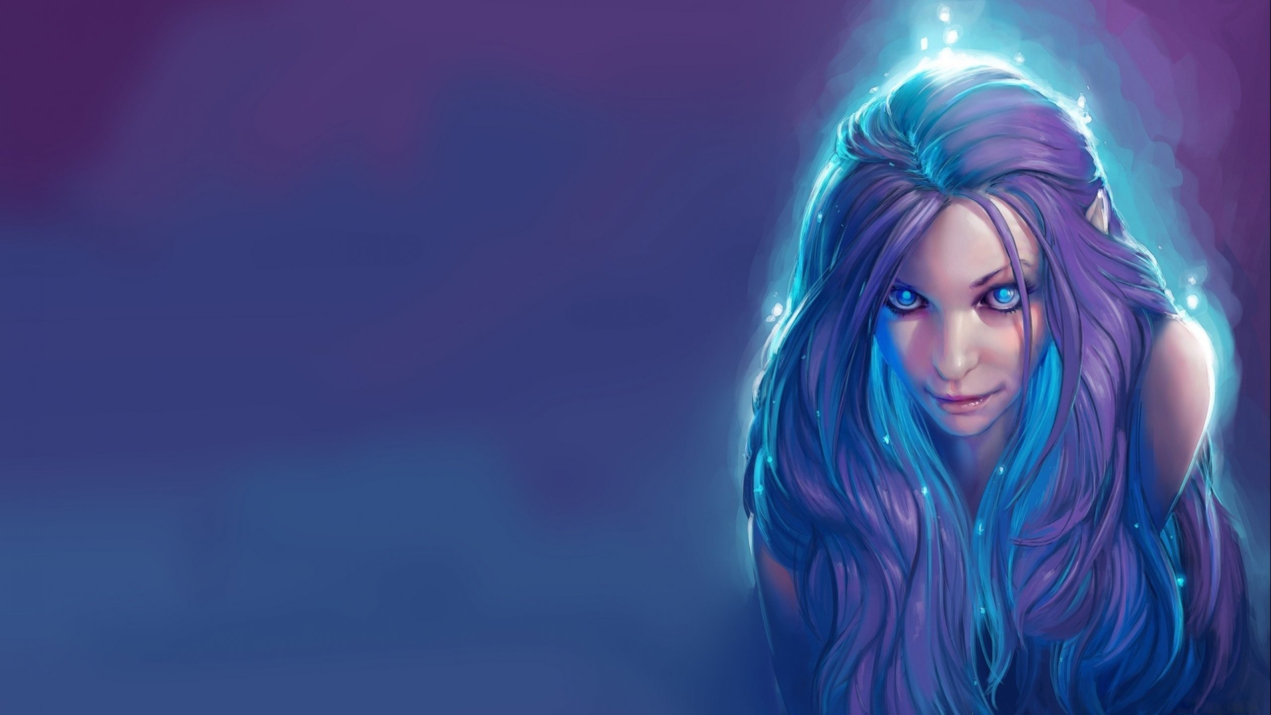 Girl, Women, Art, Free Stock Photos,fantasy, Artwork - Blue Hair Girl Fantasy - HD Wallpaper 