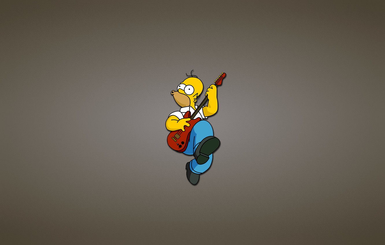 Photo Wallpaper Guitar, The Simpsons, Homer, Red, The - Simpson Rock - HD Wallpaper 