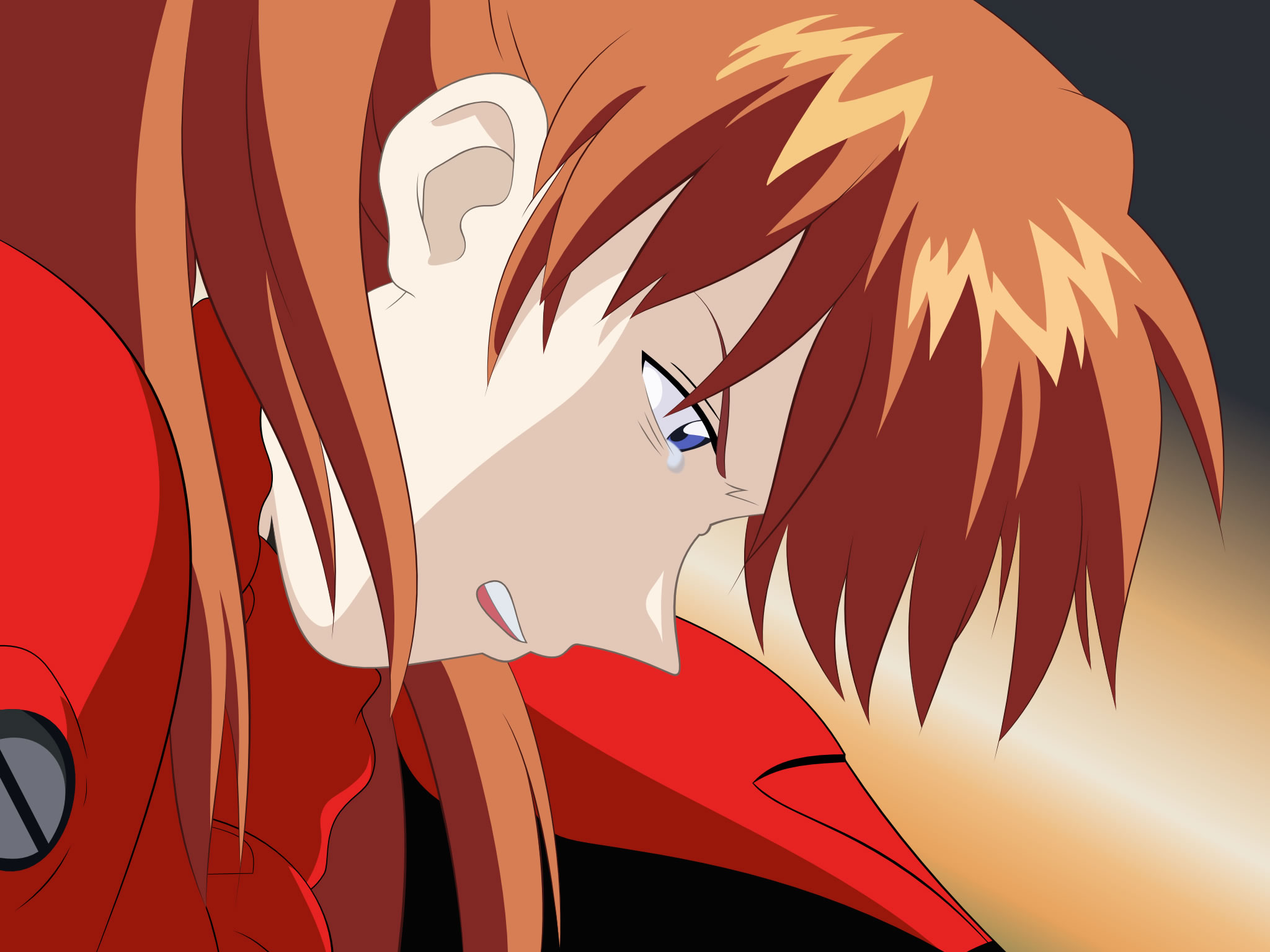 Asuka Unhappy - HD Wallpaper 