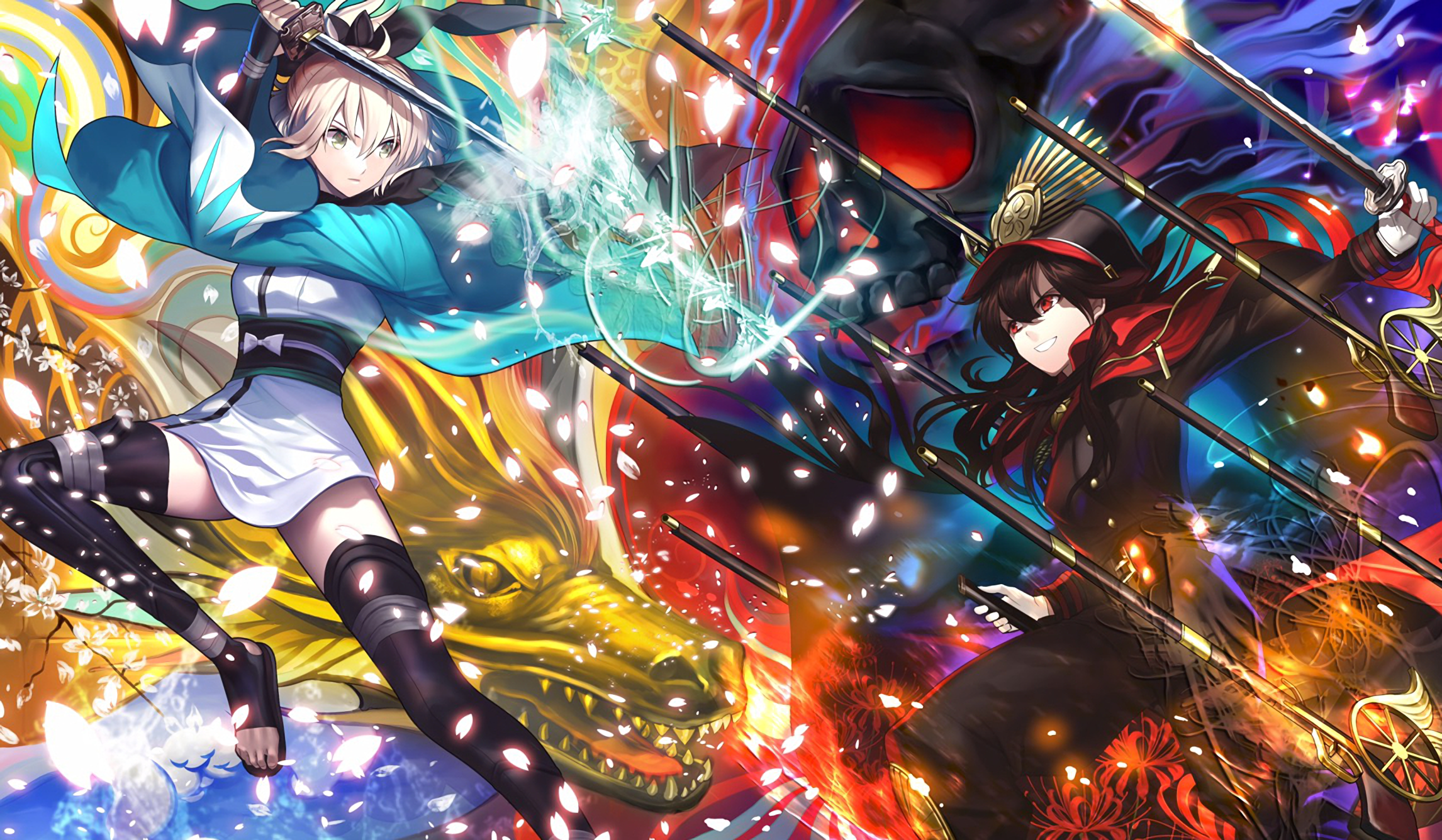 Fate Grand Order Saber Sakura Saber Oda Nobunaga Fate Grand Order Wallpaper 1080p 2292x1336 Wallpaper Teahub Io