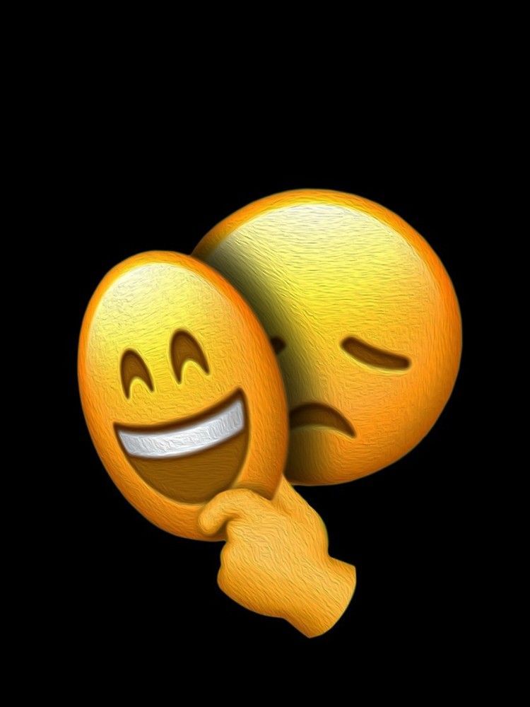 Sad Fake Smile Emoji - 750x1000 Wallpaper 
