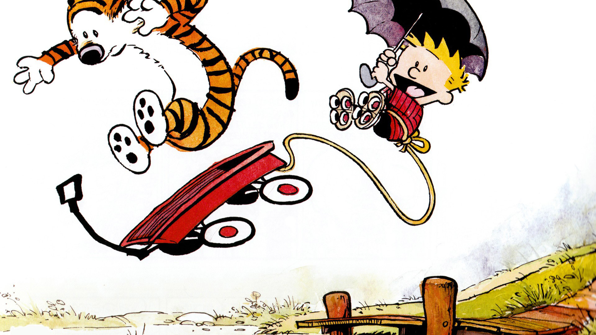Cute Calvin And Hobbes - HD Wallpaper 