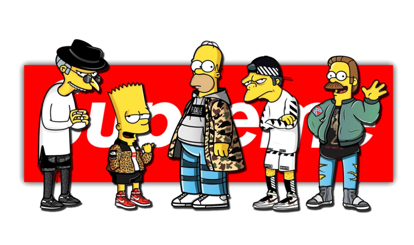 Simpsons Streetwear Wallpaper Wallpapers In 2019 Wallpaper - Supreme Bape Off White - HD Wallpaper 