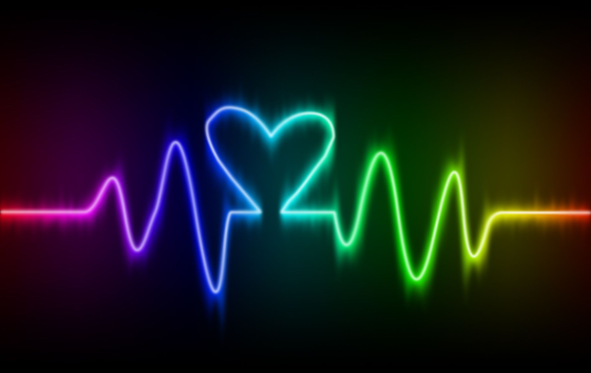 Rainbow Heartbeat - HD Wallpaper 