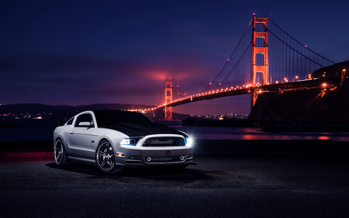 Wallpaper Ford, Mustang, Aristo, Night, Cars - Mustang At Night - HD Wallpaper 