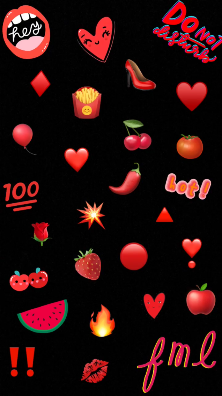 Iphone Emoji Wallpaper Red - HD Wallpaper 