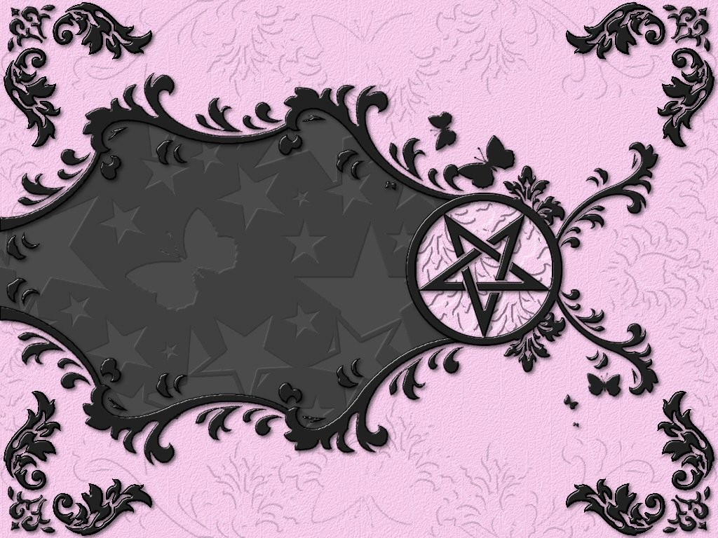 A Damascus Style Pentagram On A Pink And Grey Backdrop - Illustration - HD Wallpaper 