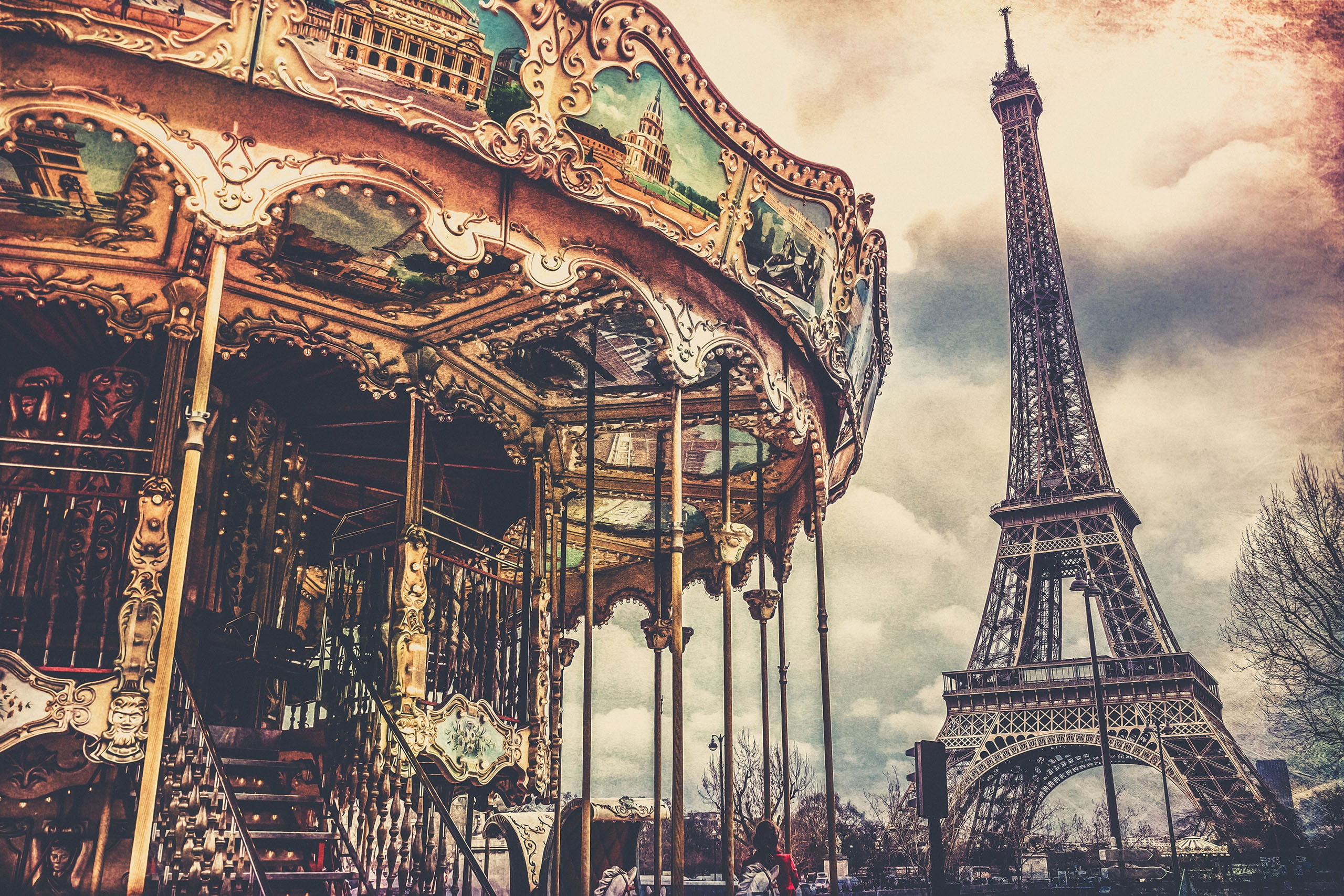 Carousel Paris Tour Eiffel - HD Wallpaper 