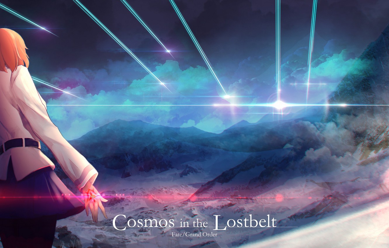 Photo Wallpaper The Sky, Girl, Clouds, Fate / Grand - Cosmos In The Lostbelt - HD Wallpaper 
